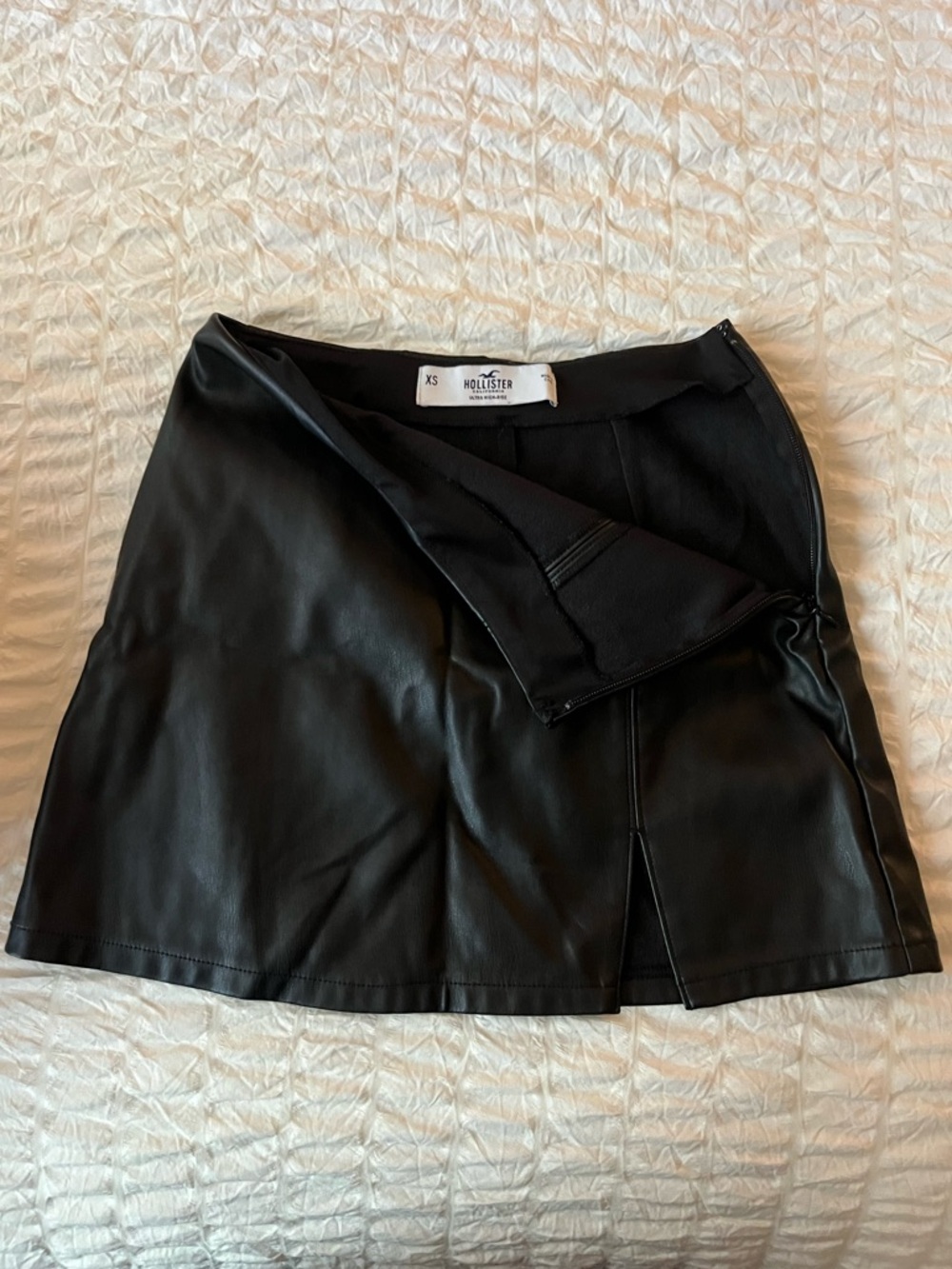 Hollister Faux Leather High Waisted Mini Skirt